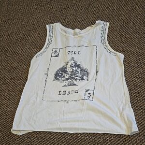 Guess graphic rhinestone Tank Top
